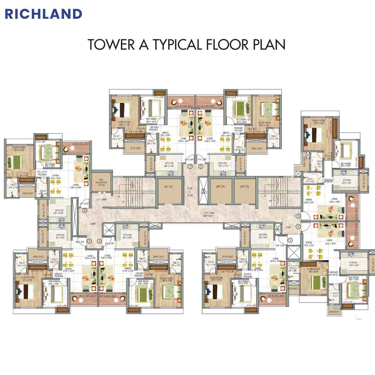 Rutu-Richland-Tower A-typicak-floor-plan